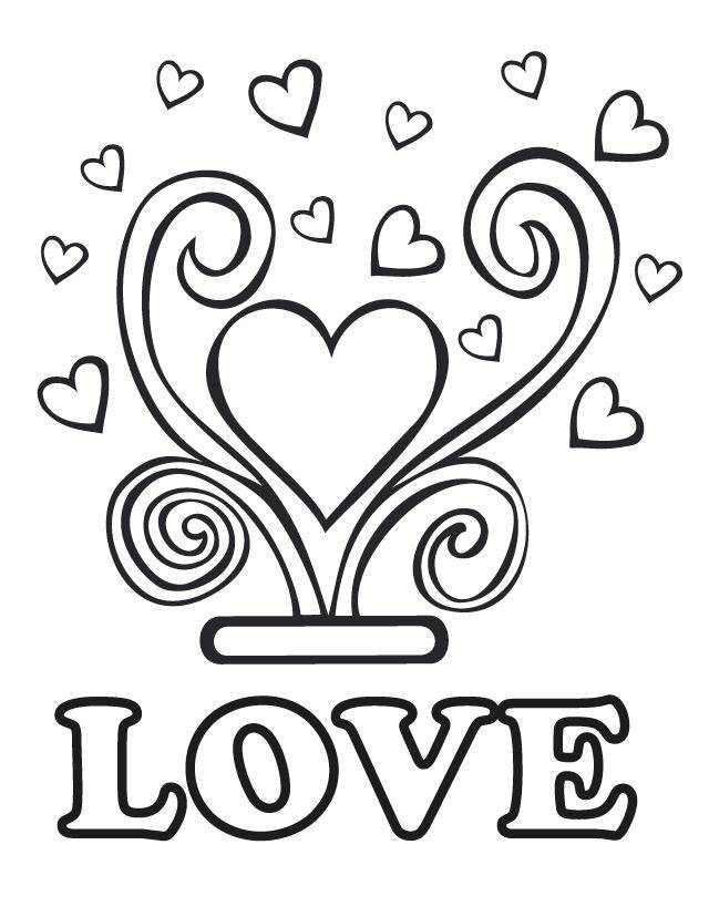 Название: Раскраска Любовь♥. Категория: день святого валентина. Теги: День Святого Валентина, любовь, сердце.
