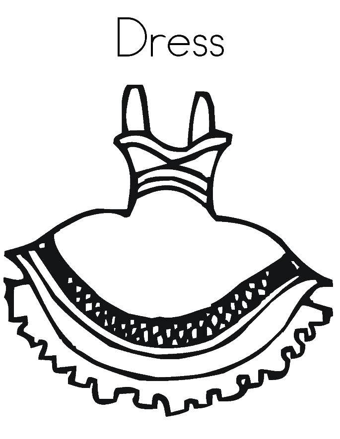 Название: Раскраска Платье для девочек. Категория: Платья. Теги: Одежда, платье.
