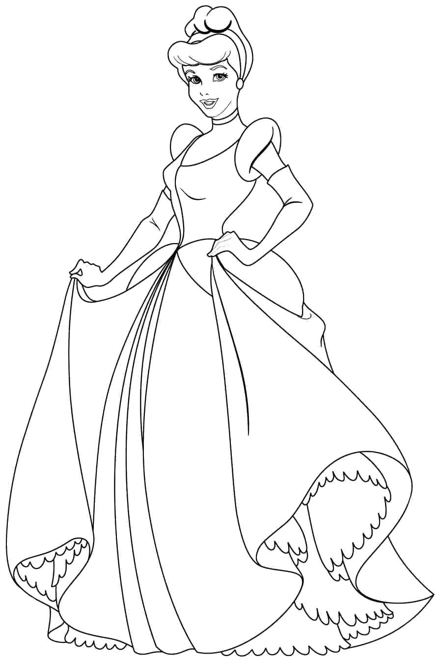 Coloring Cinderella ready to go to the ball. Category Dress. Tags:  Clothing, dress.