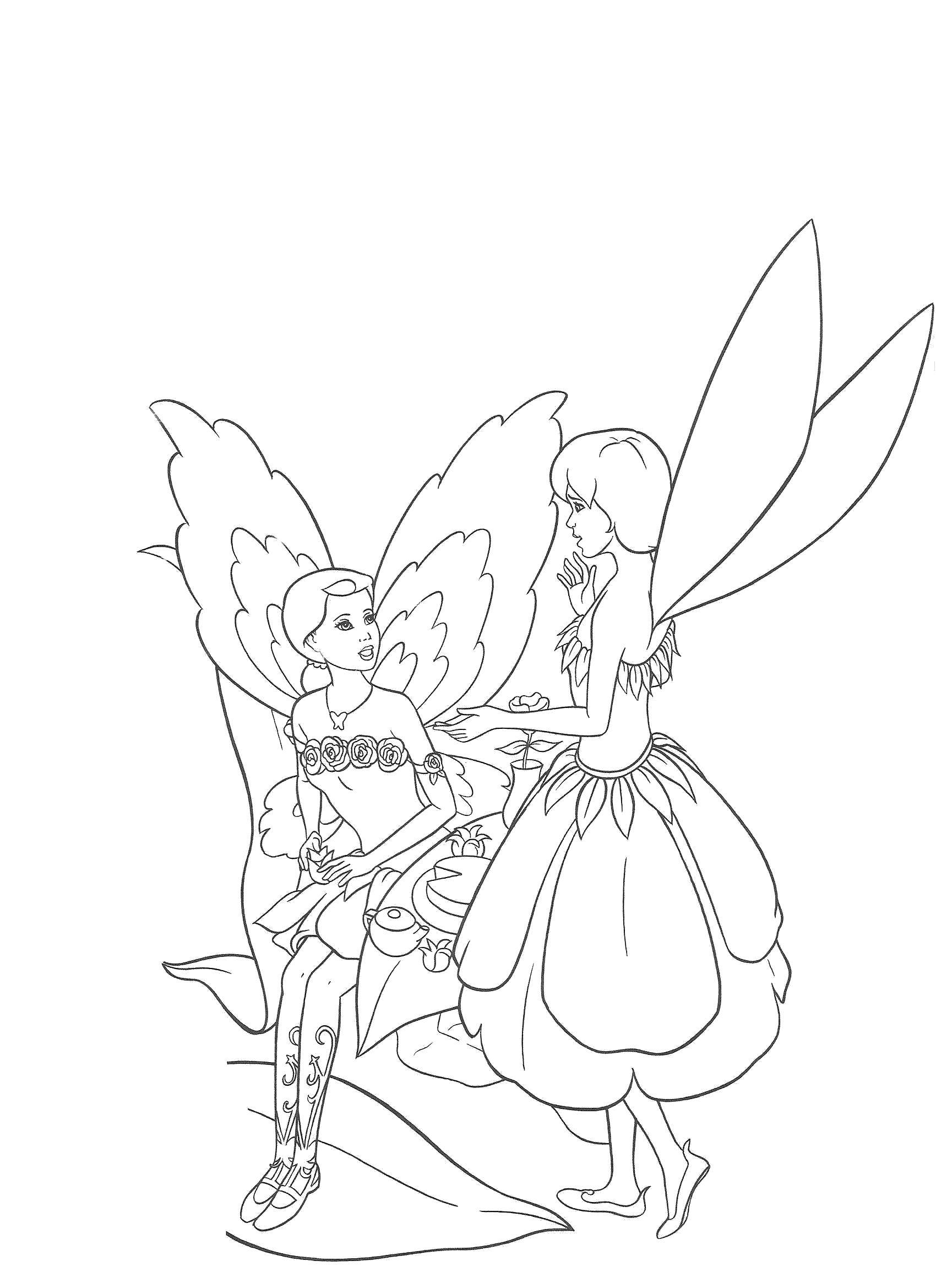 Coloring Forest fairy. Category fairies. Tags:  Fairy, forest, fairy tale.