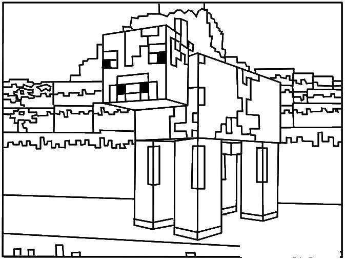 Название: Раскраска Майнкрафт. Категория: Маинкрафт. Теги: Игры, Майнкрафт.