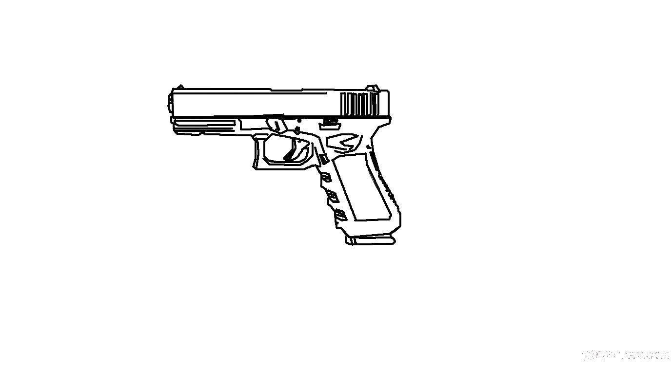 Название: Раскраска Пистолет. Категория: оружие. Теги: Оружие.