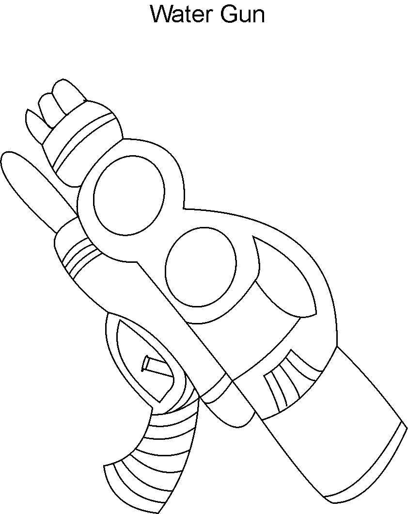Coloring Water gun. Category weapons. Tags:  Weapons.