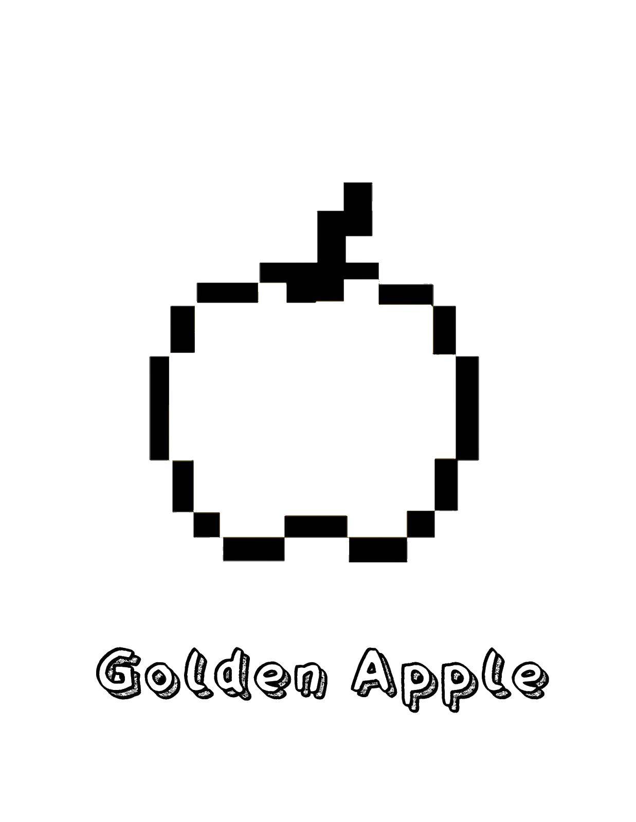 Coloring Apple minecraft. Category The mainkrafta. Tags:  Games, Minecraft.