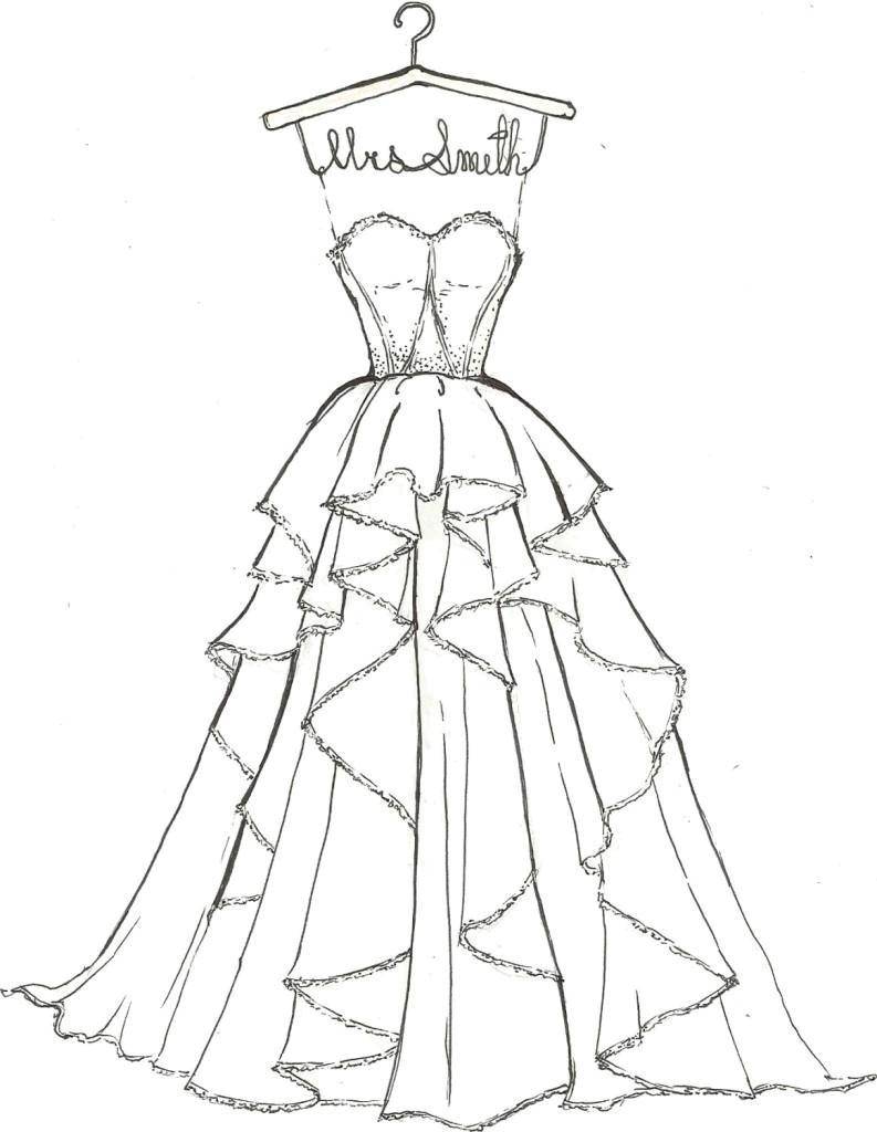 Название: Раскраска Платье миссис смит. Категория: Платья. Теги: Одежда, платье.