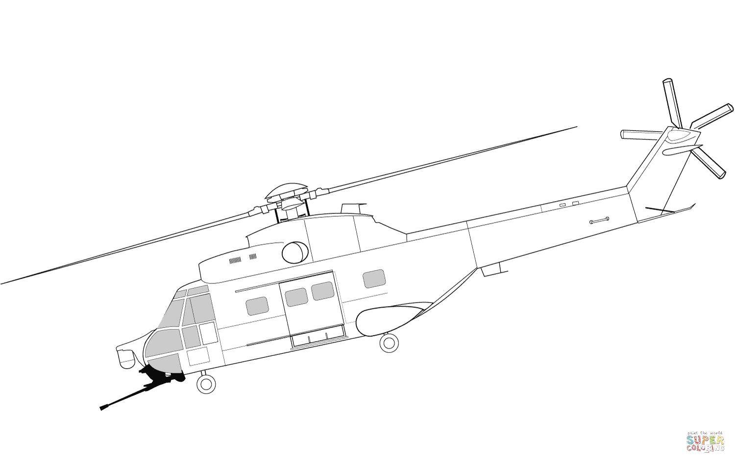 Раскраска вертолет ми 8