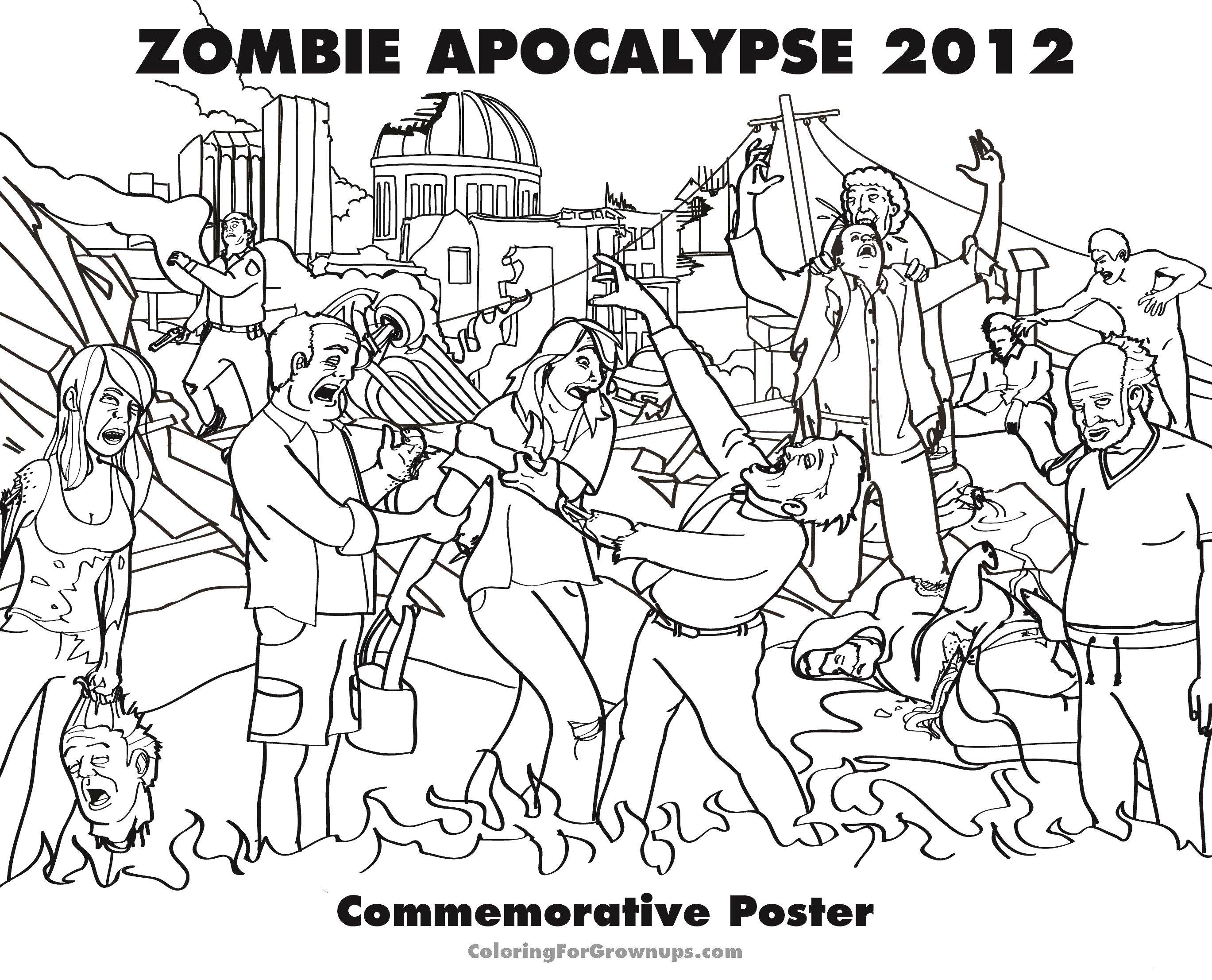 Coloring Zombie Apocalypse. Category Zombies. Tags:  Zombie Apocalypse.