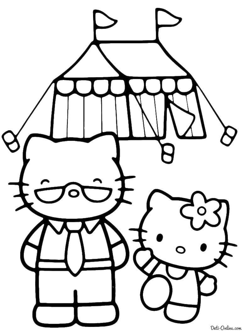 Coloring Kitty with daddy at the circus. Category kitty . Tags:  Kitty .