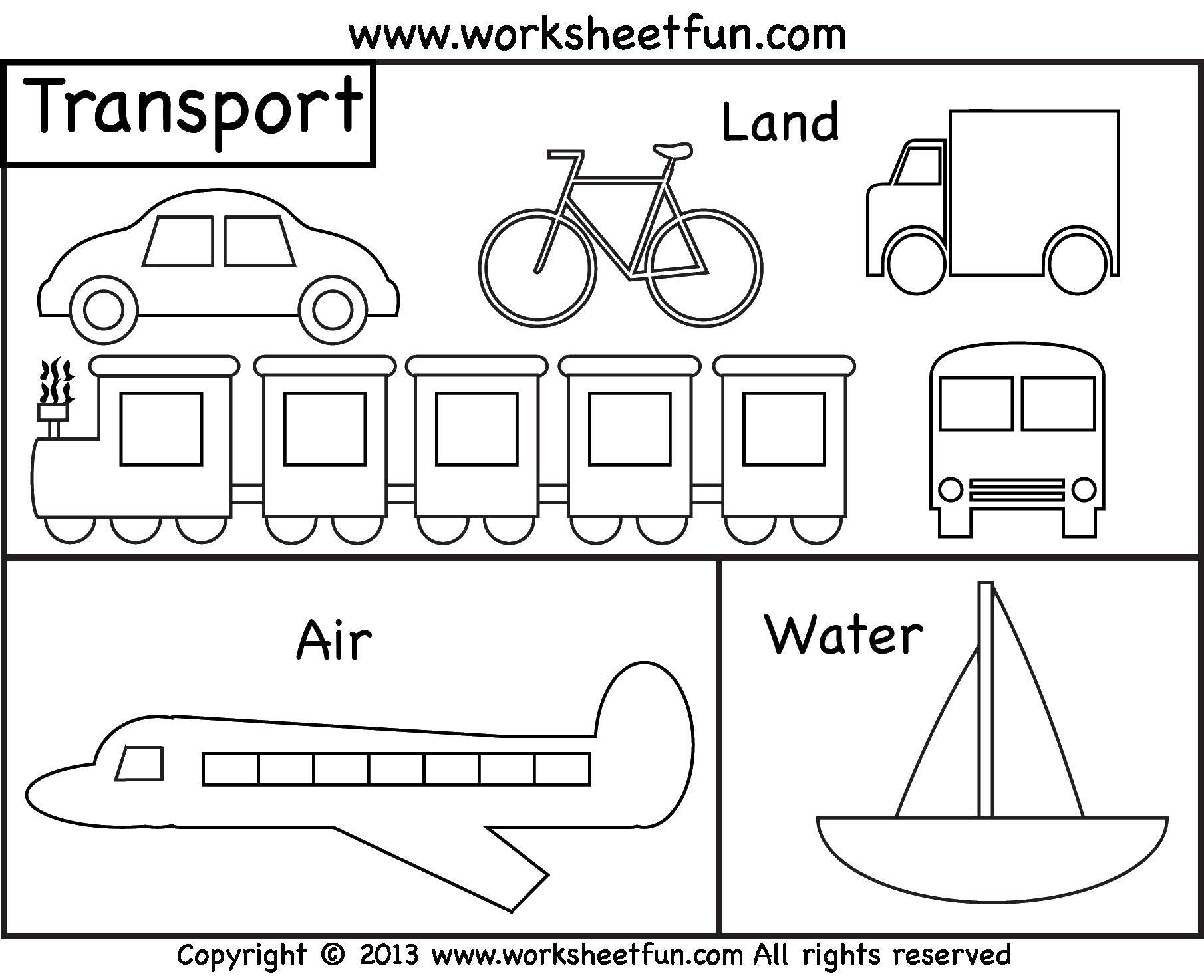 Coloring Land, air, water transport. Category transportation. Tags:  land, air, water transport.