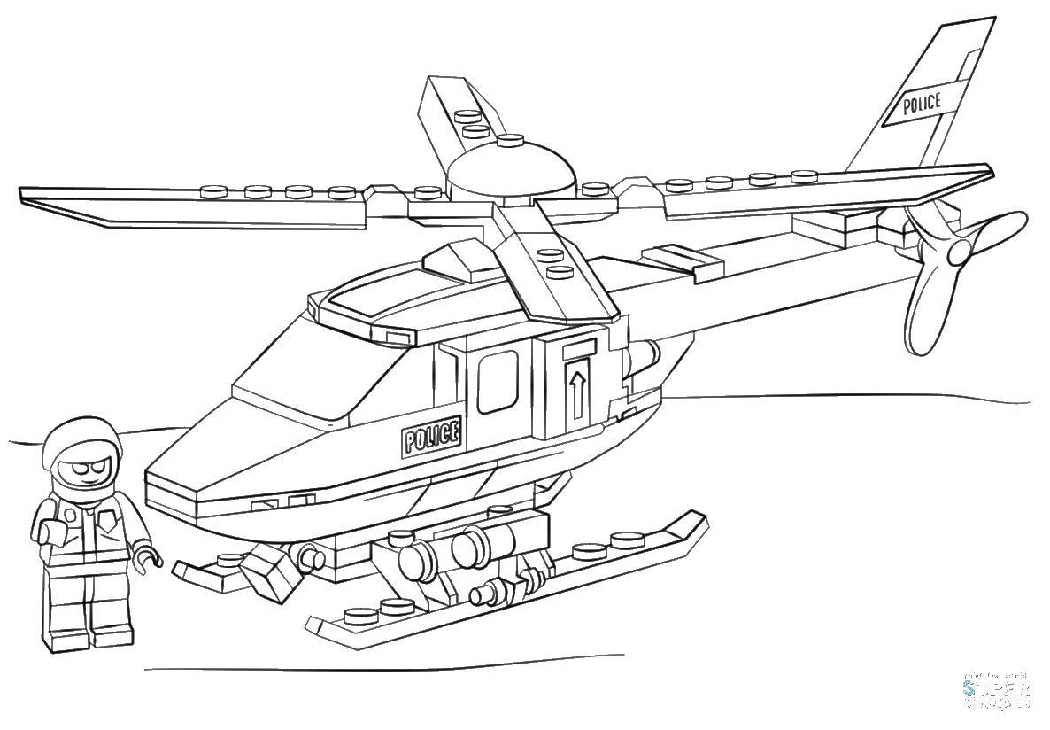 Название: Раскраска Вертолет лего. Категория: Вертолеты. Теги: Вертолёт, Лего.