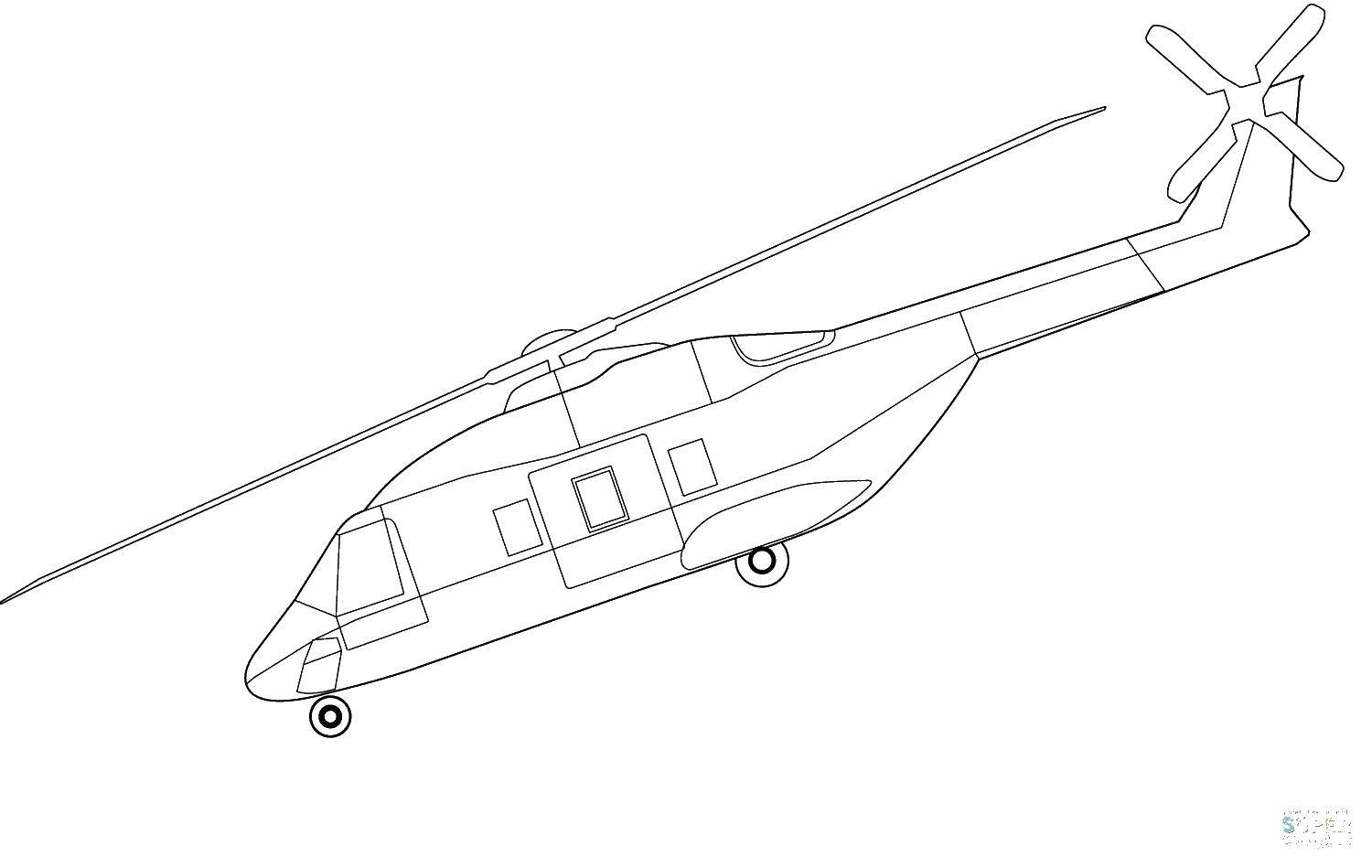 Контур военного вертолета