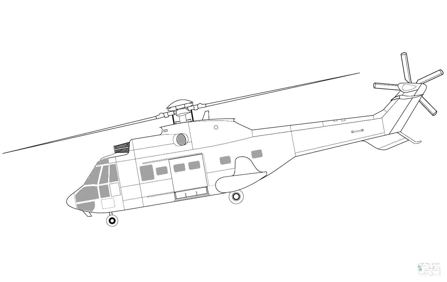 Coloring The helicopter flies in the sky. Category Helicopters. Tags:  Gunship.