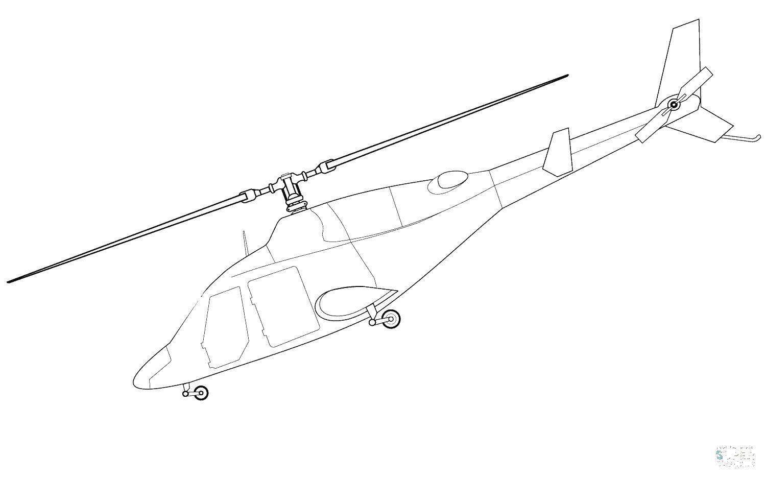 Вертолет вид сбоку рисунок