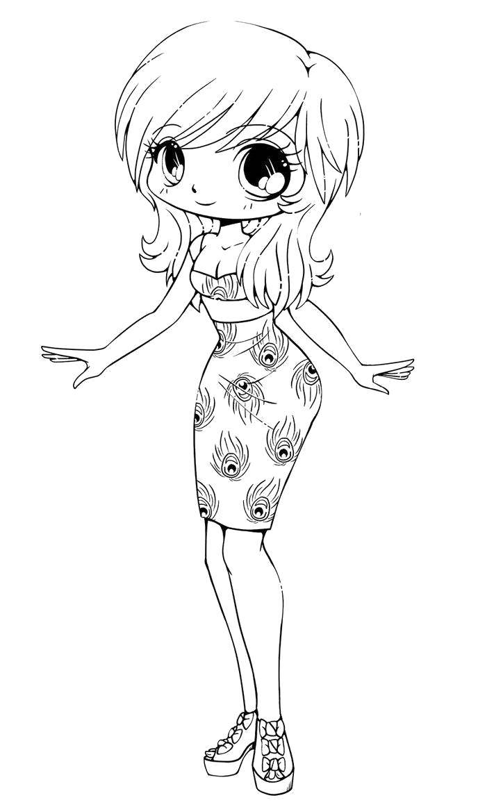 Coloring Anime girl. Category Dress. Tags:  Clothing, dress.