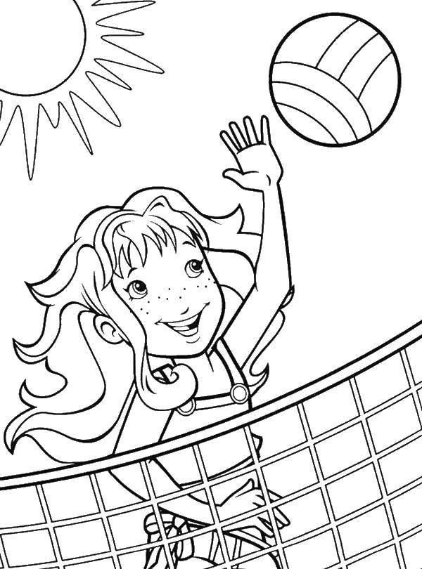 Coloring Girl volleyball. Category games. Tags:  volleyball, girl.