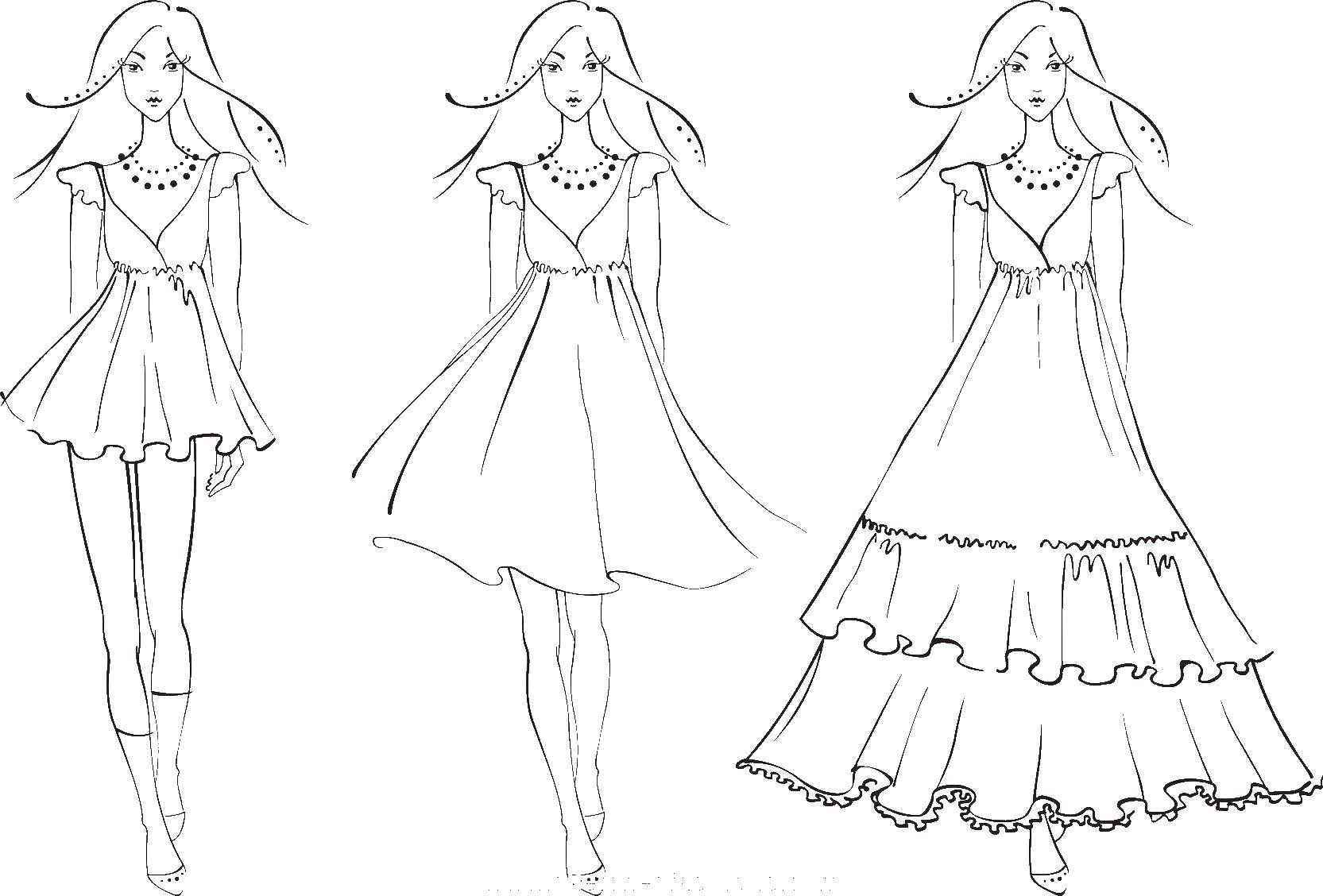 Coloring Fashion show. Category Dress. Tags:  Clothing, dress.