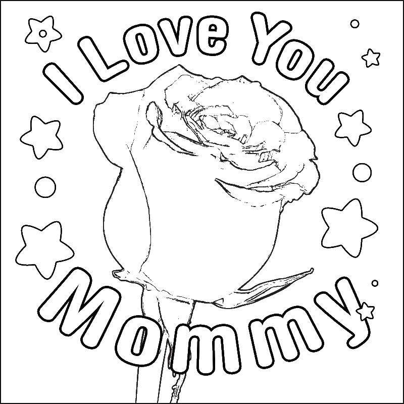 Coloring I love you, mommy. Category I love you. Tags:  Recognition, love.
