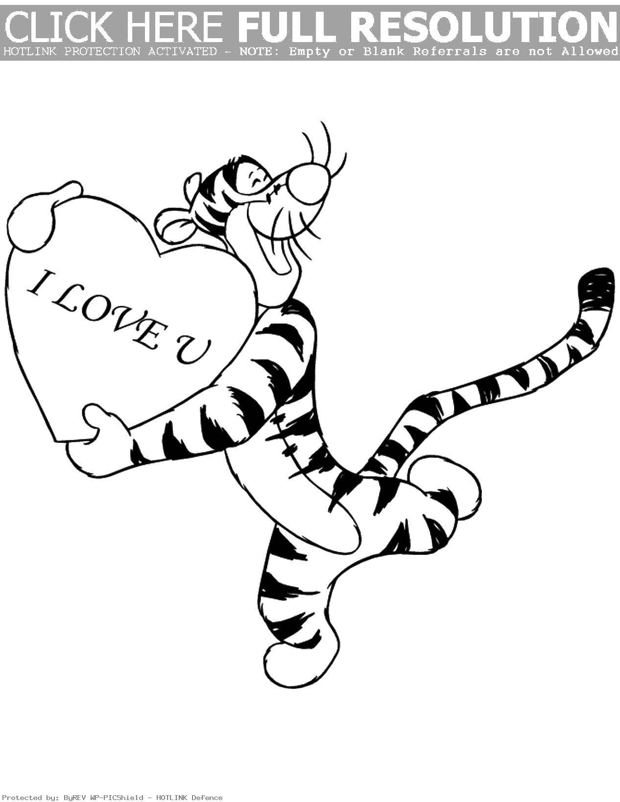 Coloring I love you tiger. Category I love you. Tags:  I love you , Tiger.