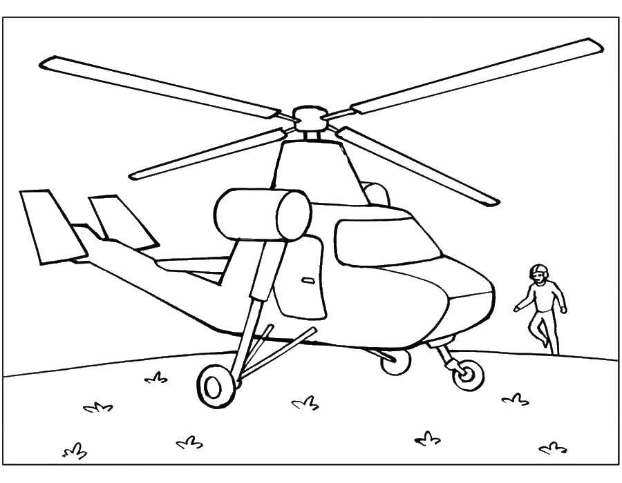 Coloring Helicopter. Category the planes. Tags:  ..