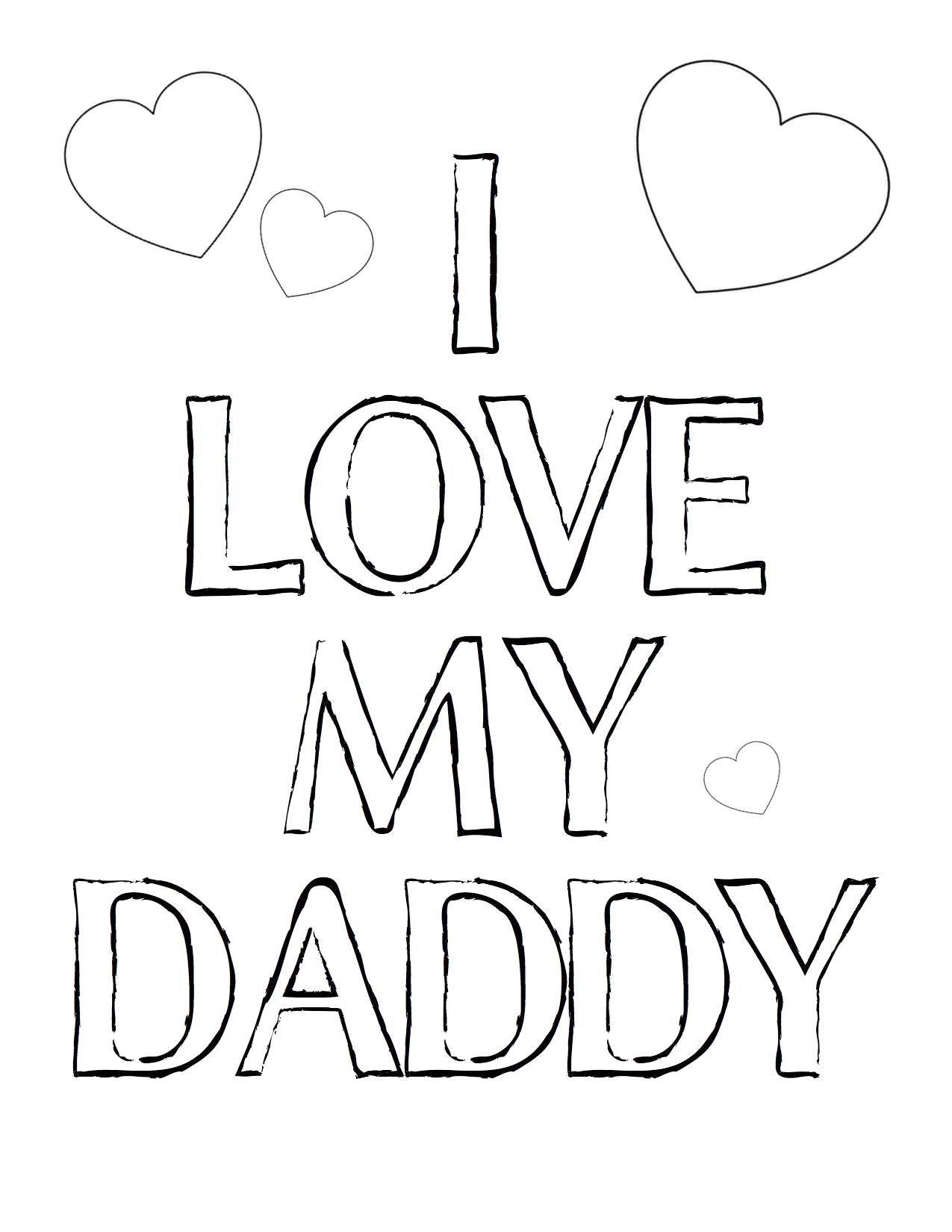 Coloring I love my daddy!. Category I love you. Tags:  Recognition, love, heart.