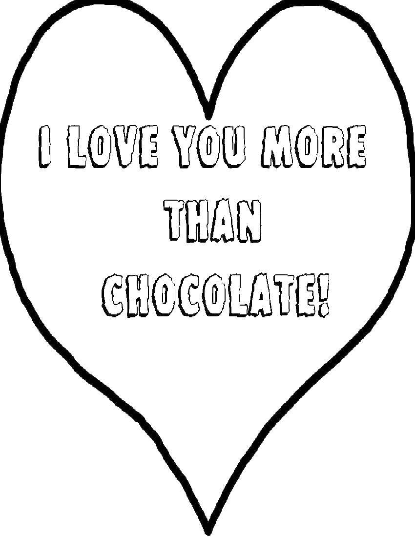 Coloring I love you more than chocolate!. Category I love you. Tags:  Recognition, love.