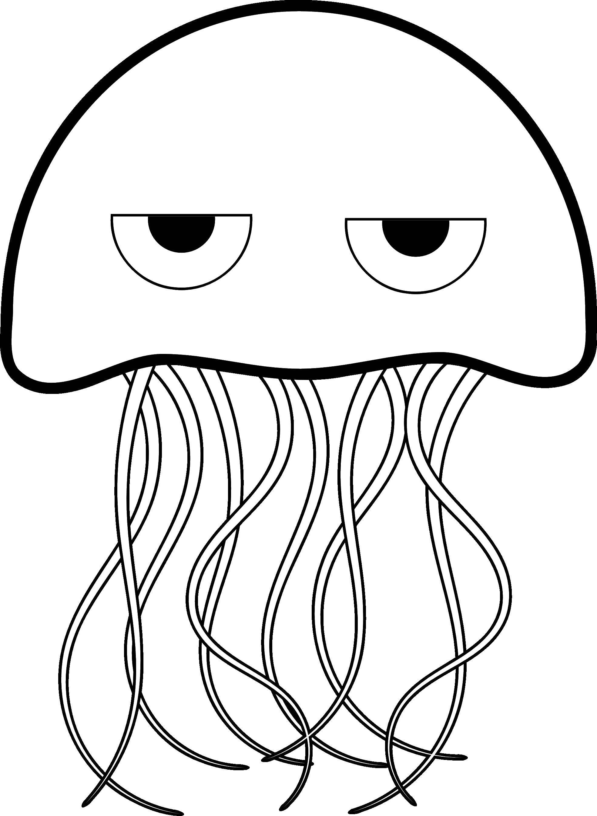 Название: Раскраска Злая медуза. Категория: Морские обитатели. Теги: Подводный мир, медуза.