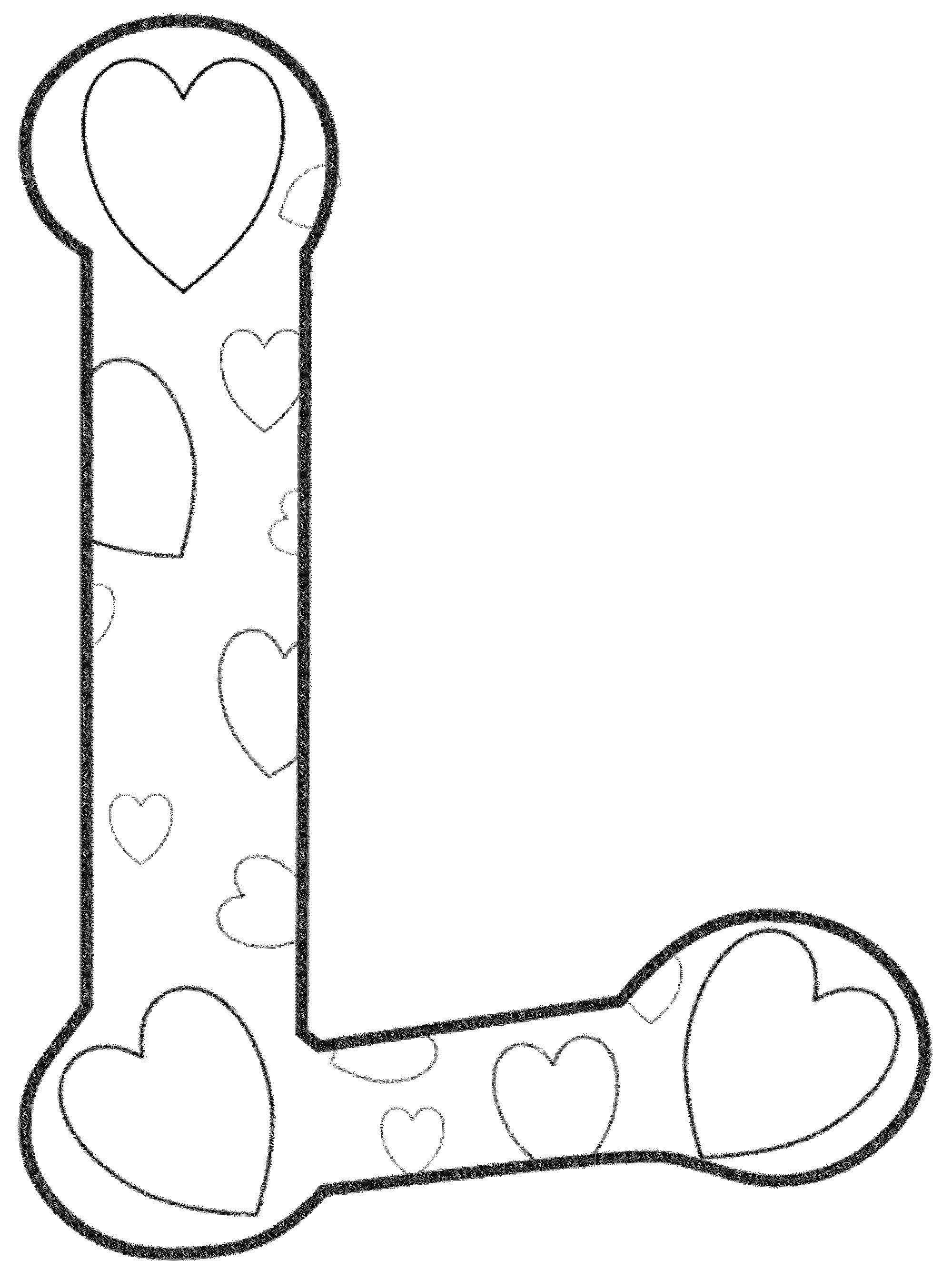 Coloring Letter l. Category I love you. Tags:  letter L, love.