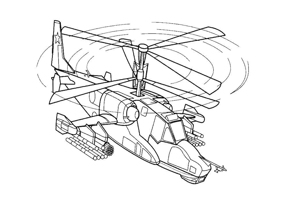 Coloring Military aircraft. Category the planes. Tags:  Airplane, helicopter.