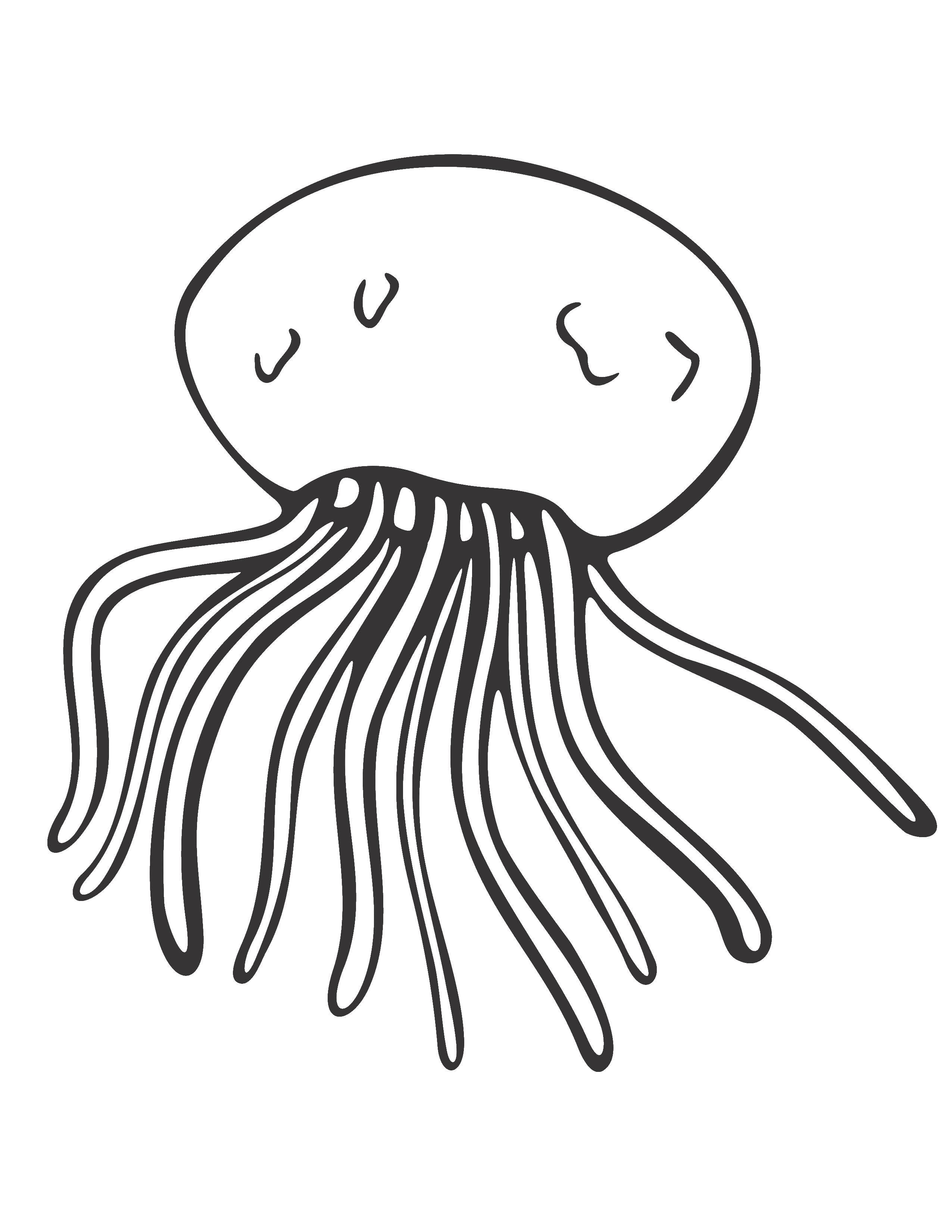 Название: Раскраска Хорошенькая медузка. Категория: Морские обитатели. Теги: Подводный мир, медуза.