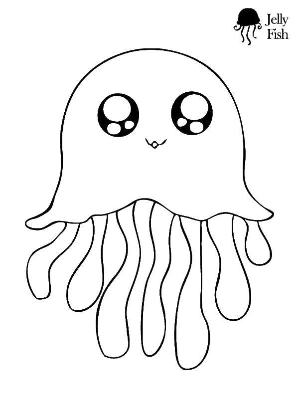 Coloring Jellyfish. Category Sea animals. Tags:  Underwater world, jellyfish.