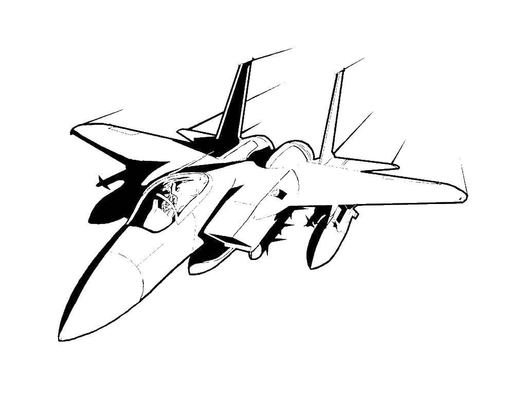 Coloring Aircraft, attack. Category the planes. Tags:  plane.