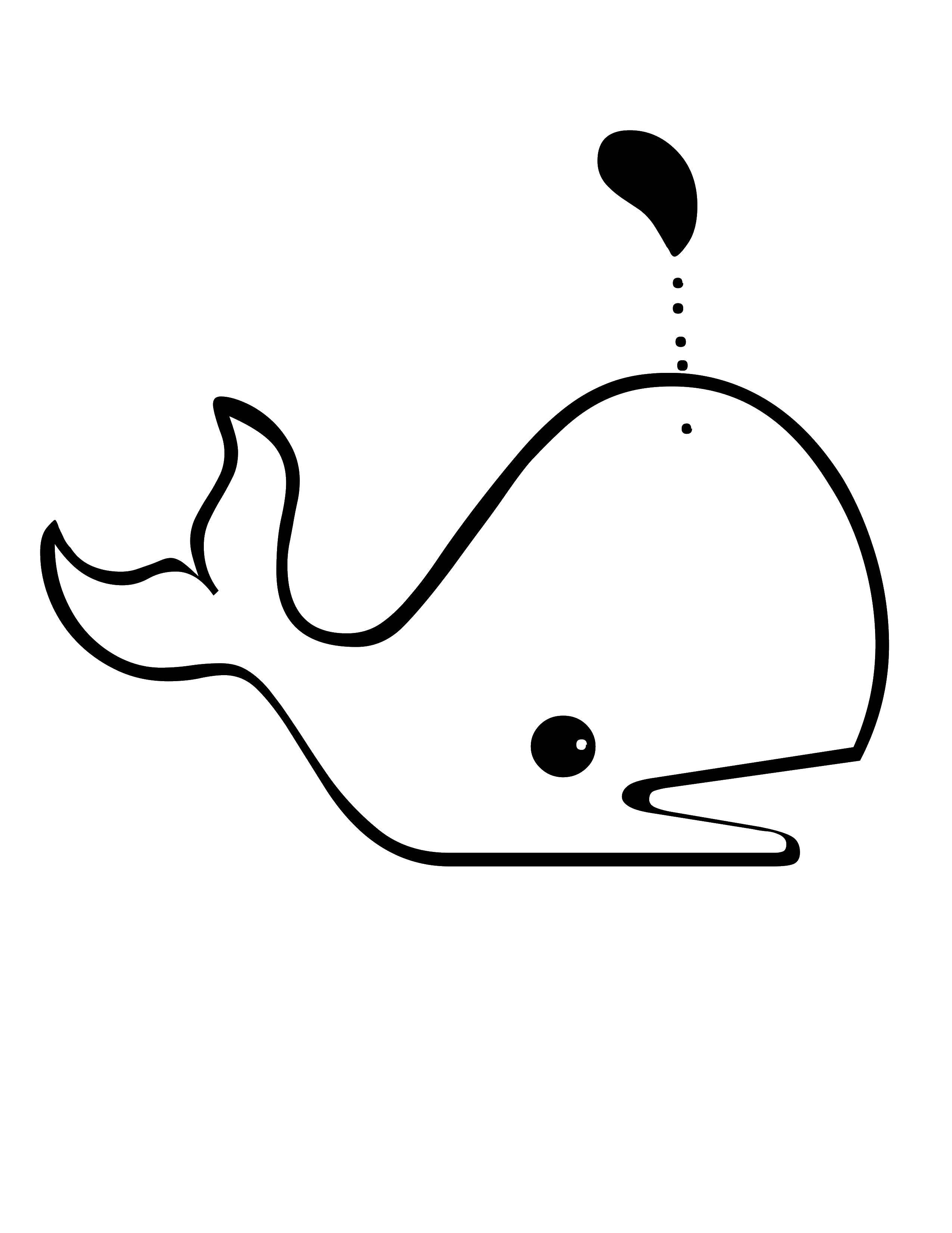 Контур кита для детей