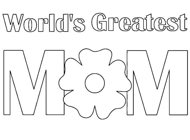 Coloring Best mom in the world. Category I love you. Tags:  Recognition, love, heart.
