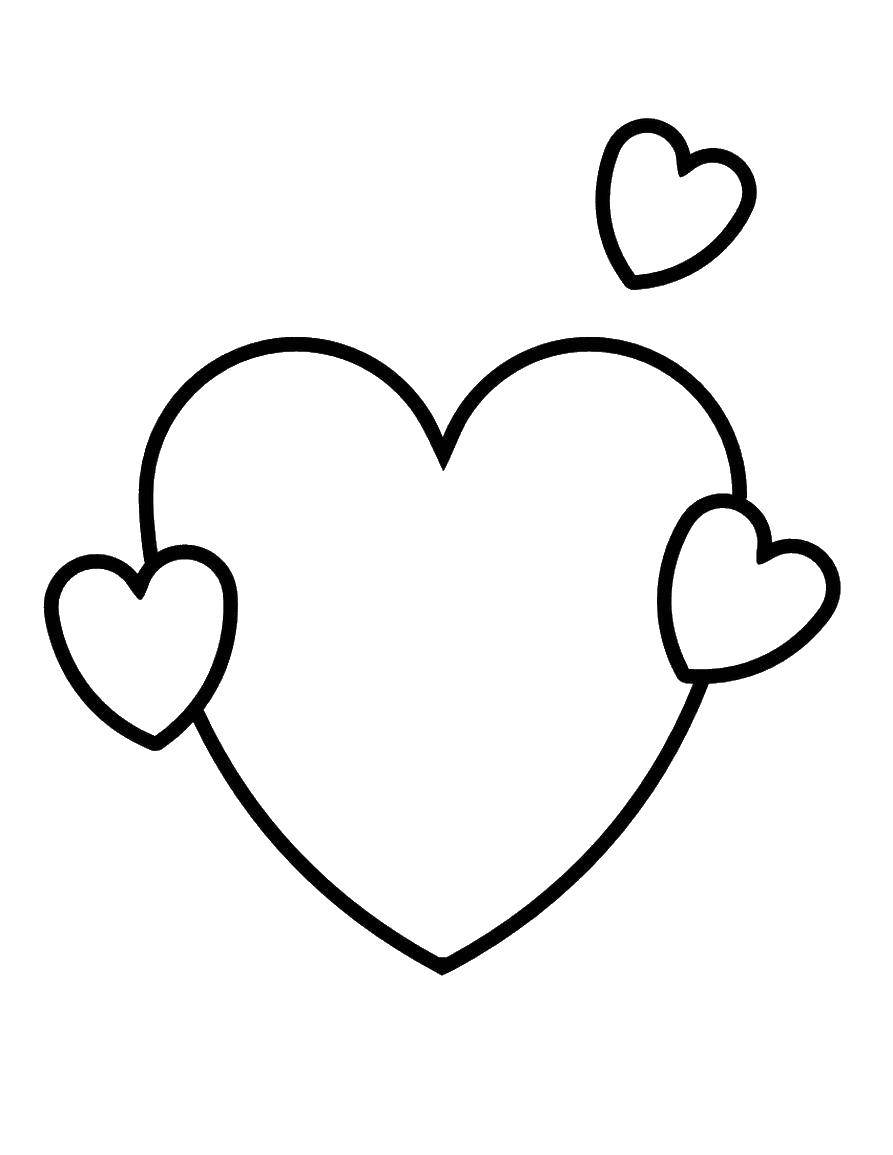 Название: Раскраска Сердечки разных размеров, маленькие и большие. Категория: Я тебя люблю. Теги: сердце.