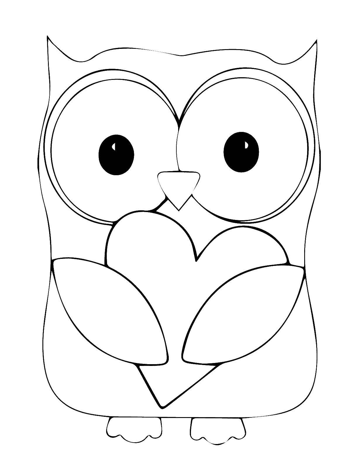 Coloring Sovushka. Category simple coloring. Tags:  Birds, owl.