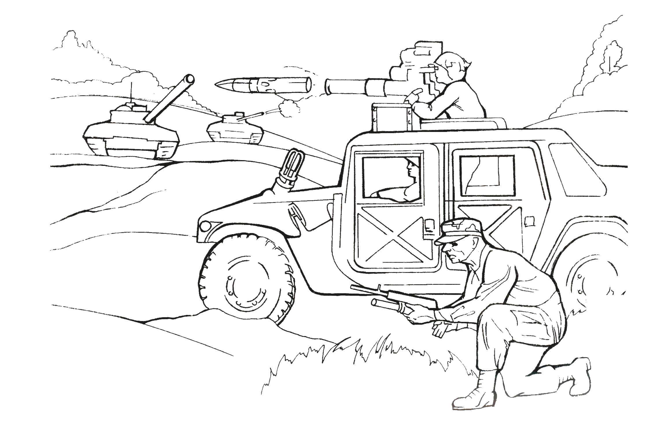Coloring Armored car. Category machine . Tags:  machine.