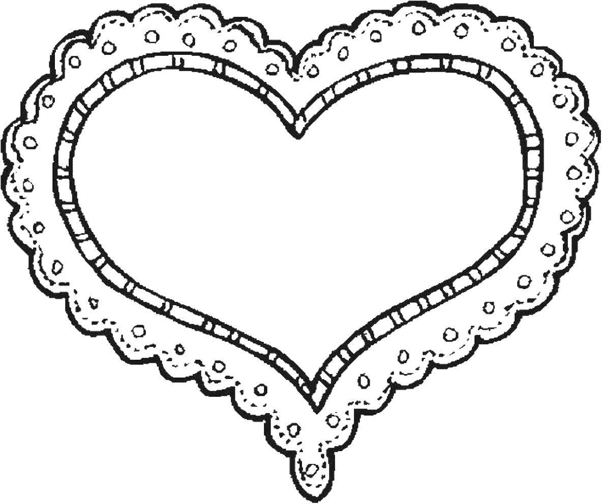 Название: Раскраска Сердце и кружева. Категория: Сердечки. Теги: сердце, форма.