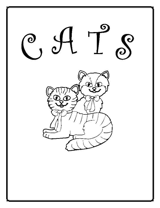 Название: Раскраска Две кошечки. Категория: Коты и котята. Теги: животные, котенок, кошка.