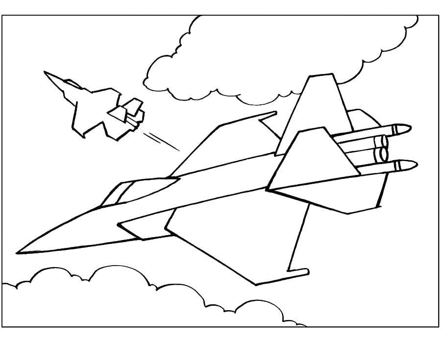 Coloring Plane fighter. Category the planes. Tags:  Airplane, helicopter.