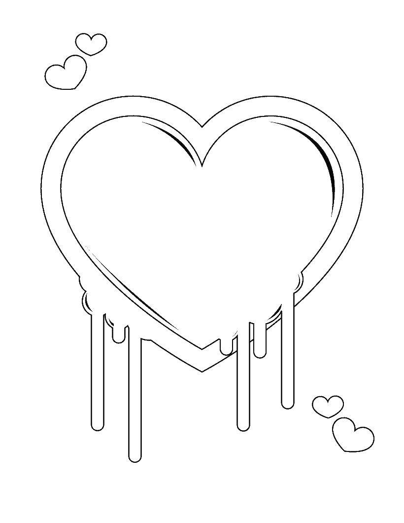Coloring Melting heart. Category Hearts. Tags:  form, heart, love.