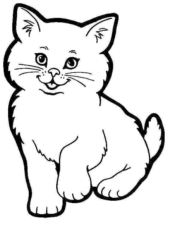 Название: Раскраска Добрая кошечка. Категория: Коты и котята. Теги: животные, котенок, кошка.