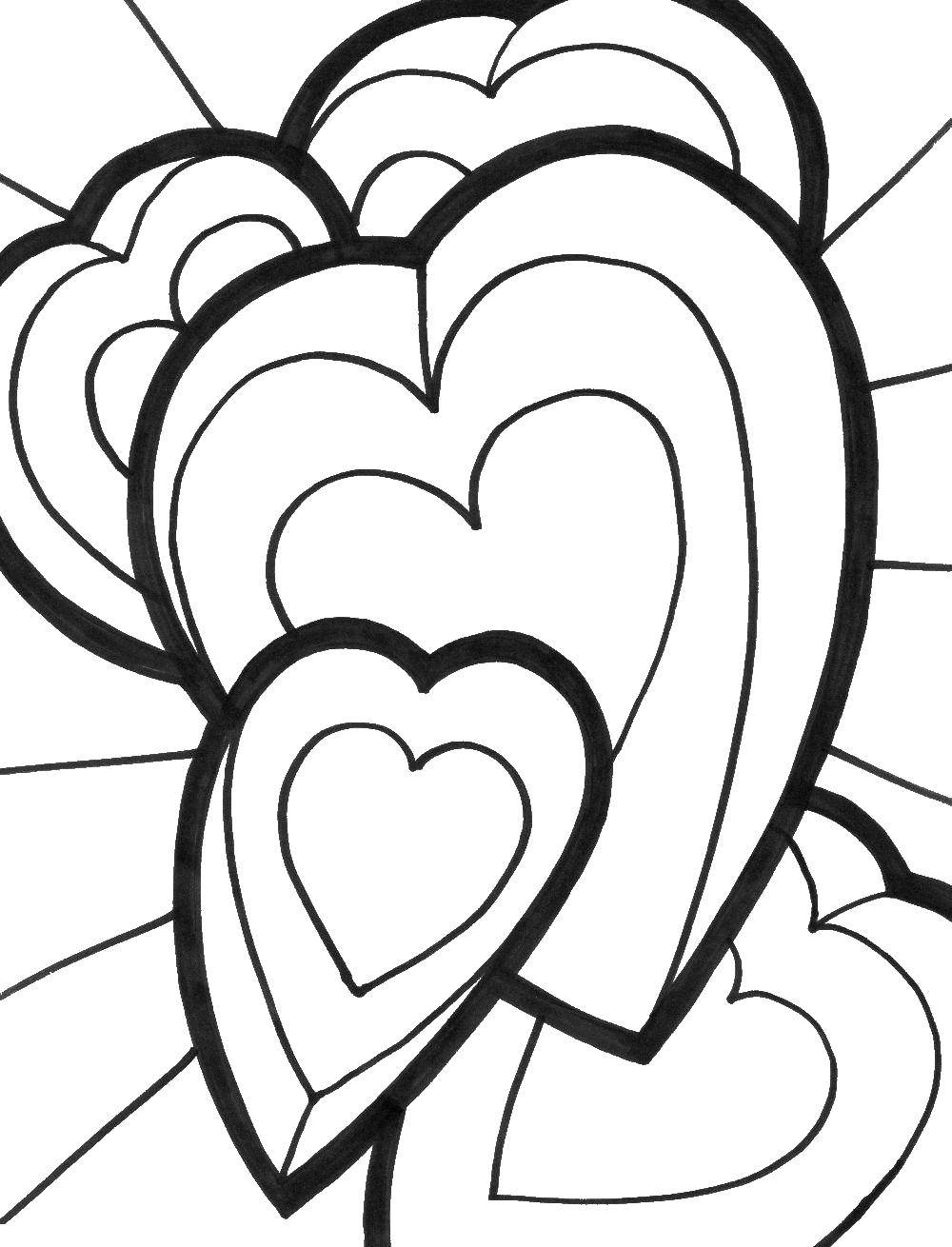 Coloring Many hearts. Category Hearts. Tags:  Heart, love.