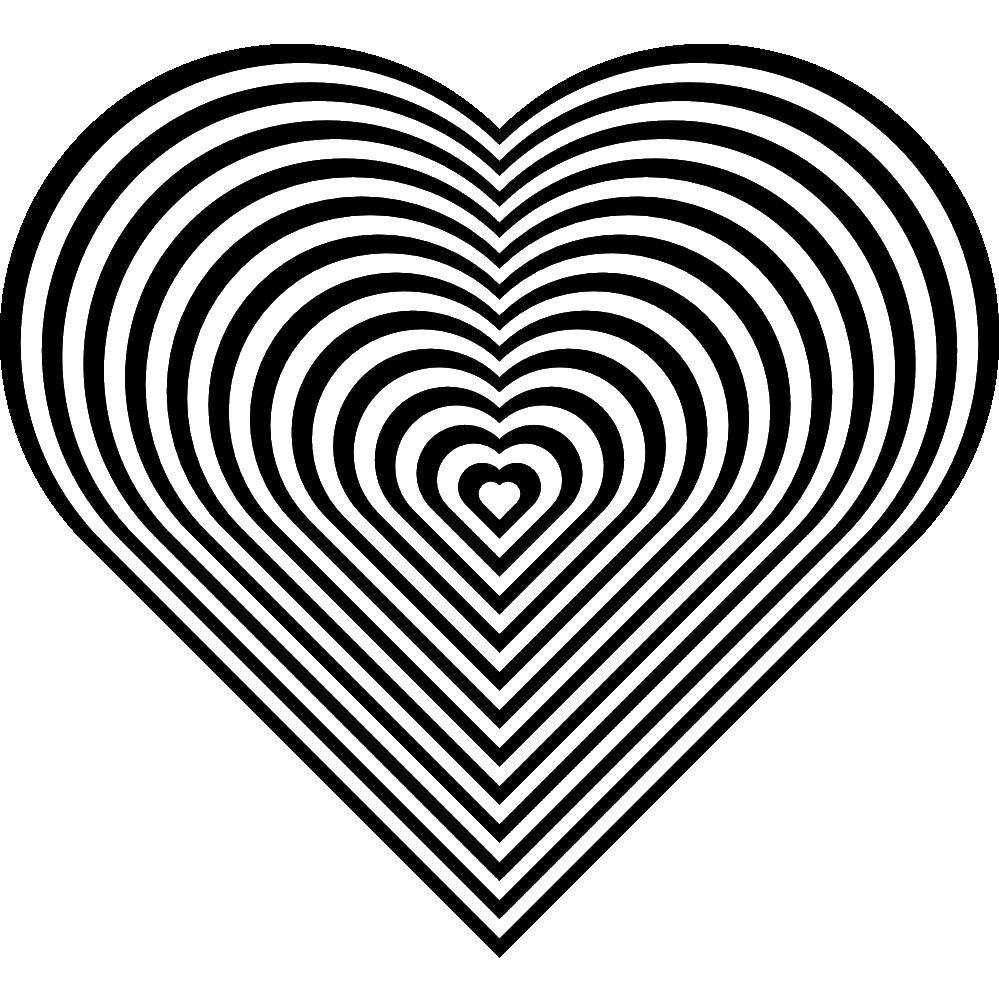 Coloring Striped heart. Category Hearts. Tags:  heart shape.