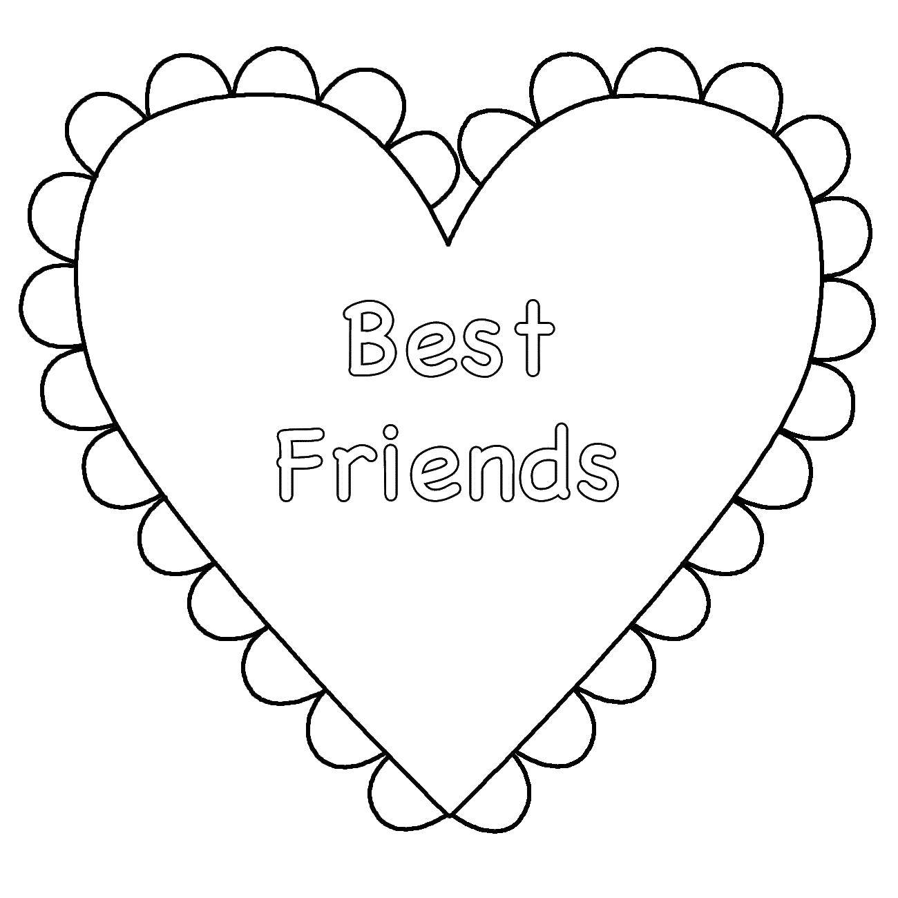 Coloring Best friends. Category Hearts. Tags:  form, heart, love, best friends.