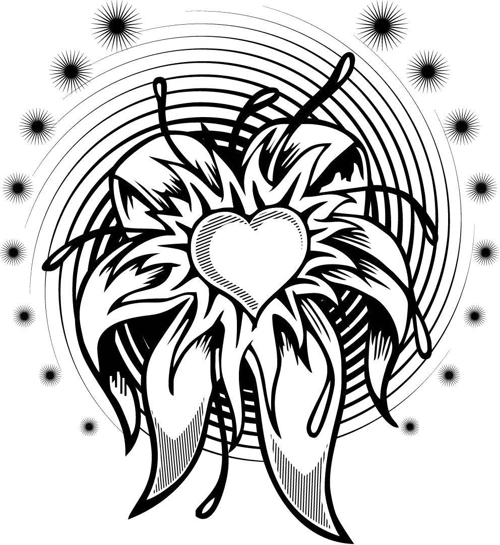Coloring Heart flower. Category Hearts. Tags:  Heart, love.