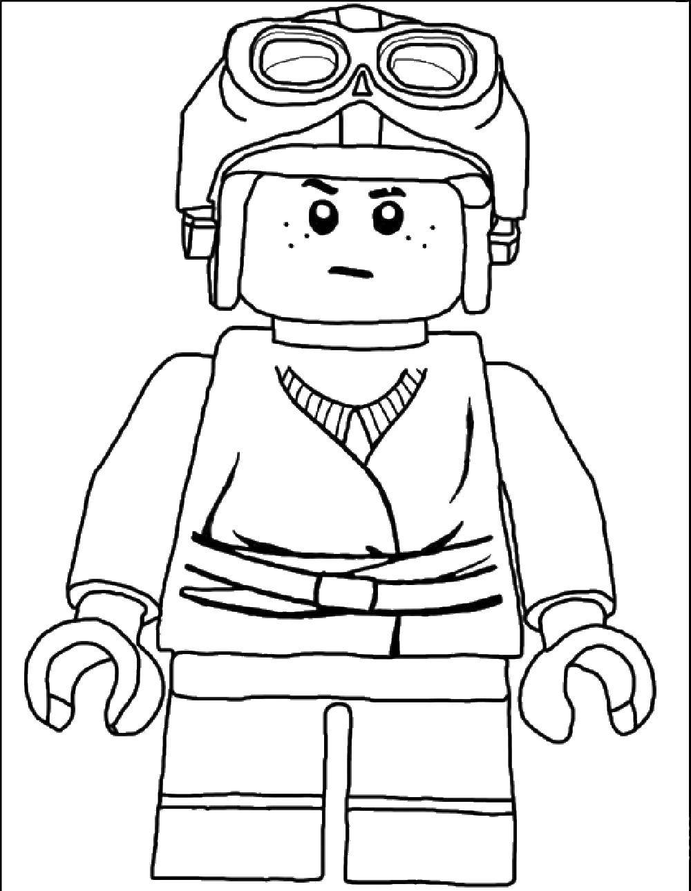 Название: Раскраска Летчик лего. Категория: Лего. Теги: игры, конструктор, Лего, летчик.