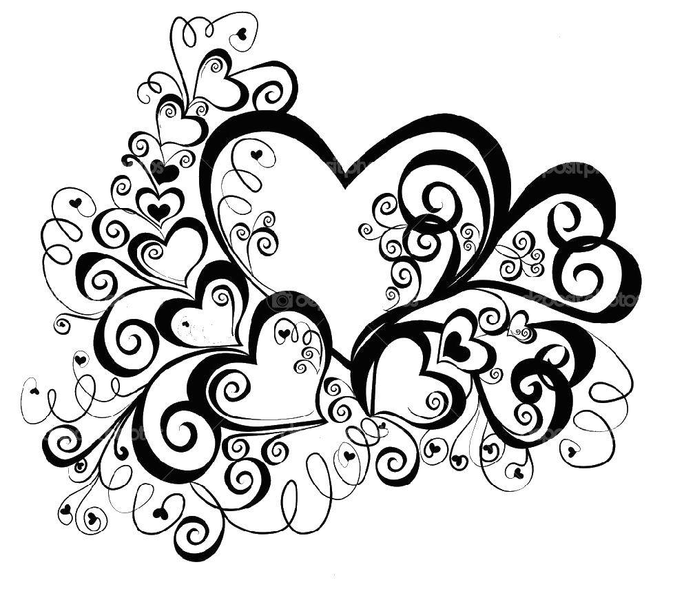 Coloring Seneci. Category Hearts. Tags:  hearts, love.