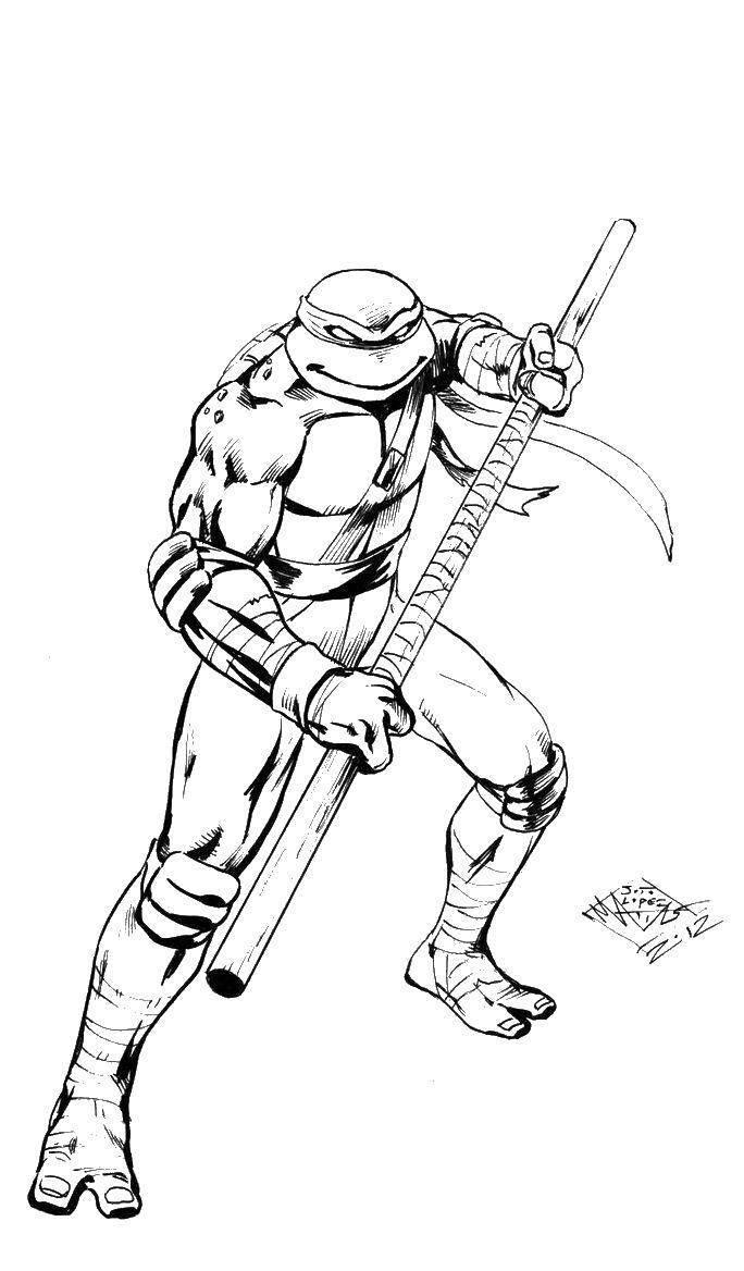 Coloring Ninja turtle. Category Cartoon character. Tags:  turtle, ninja.