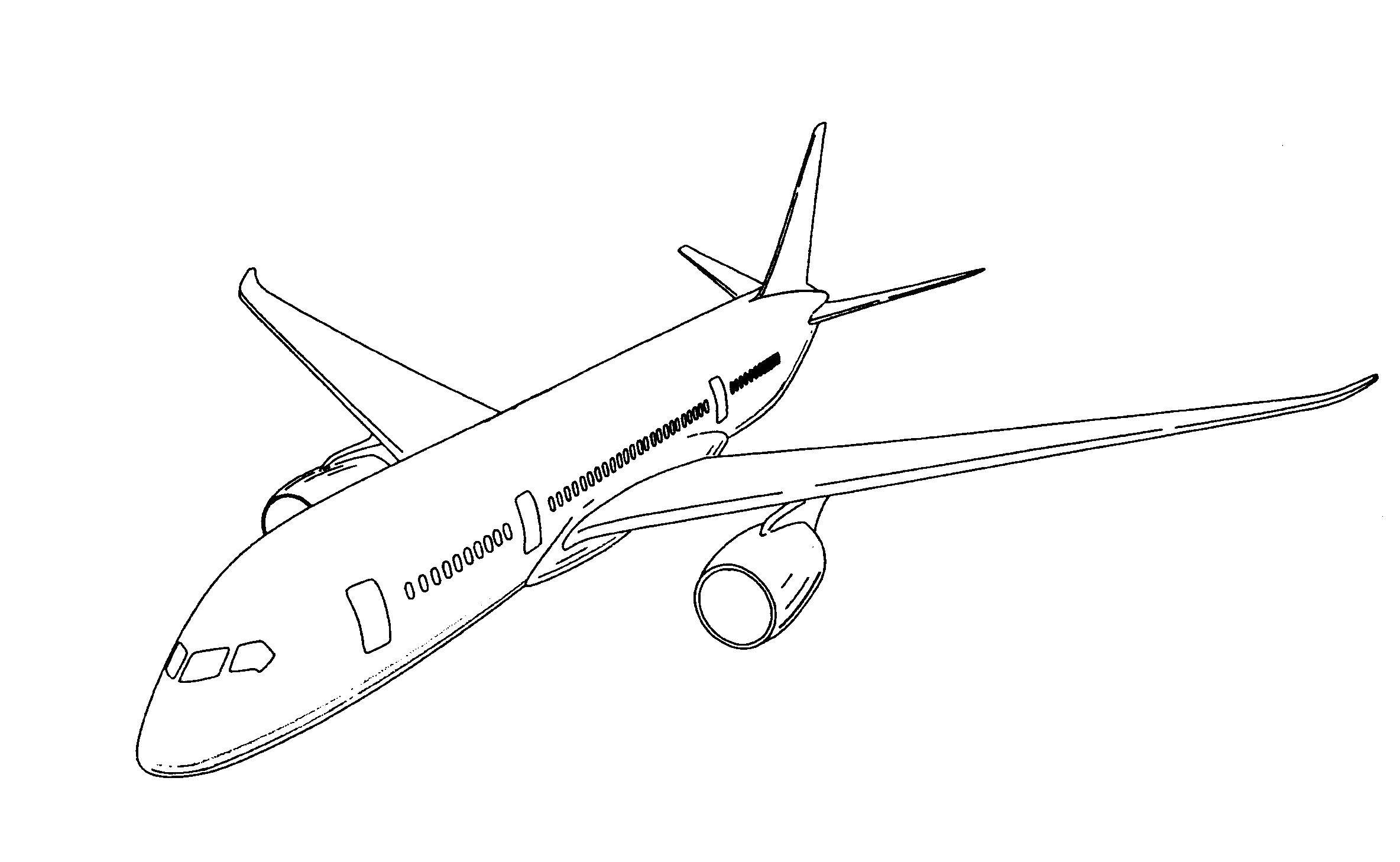 Название: Раскраска Пассажирский самолет. Категория: самолеты. Теги: самолет.