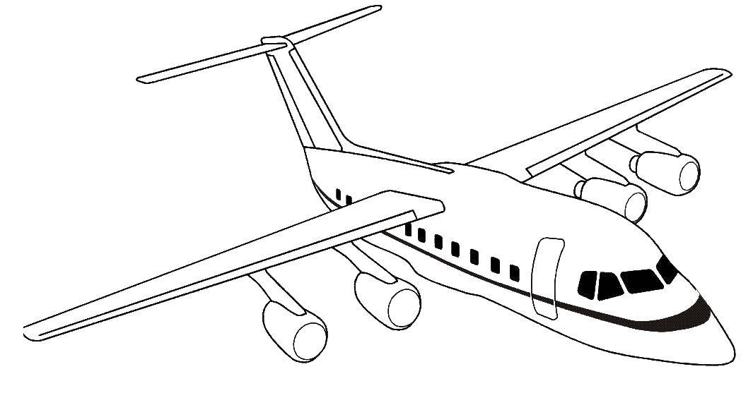 Coloring A passenger plane. Category the planes. Tags:  plane.